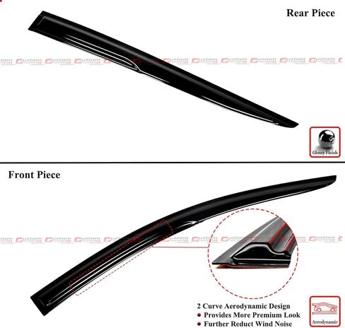 Premium 3D Wavy M Style Aero Sport Black Window Visor Rain Guard Deflector Compatible for 2016-2022 Toyota Prius in Saudi Arabia
