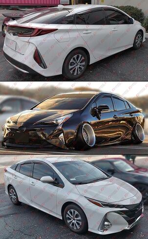 Premium 3D Wavy M Style Aero Sport Black Window Visor Rain Guard Deflector Compatible for 2016-2022 Toyota Prius in Saudi Arabia
