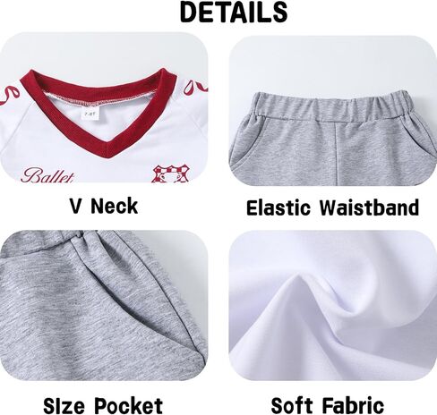 Tween Girls Clothes Short Sleeve Graphic T-Shirt Top + Sweatpant 2 Piece Outfit Set, Size 7-15Years in Saudi Arabia