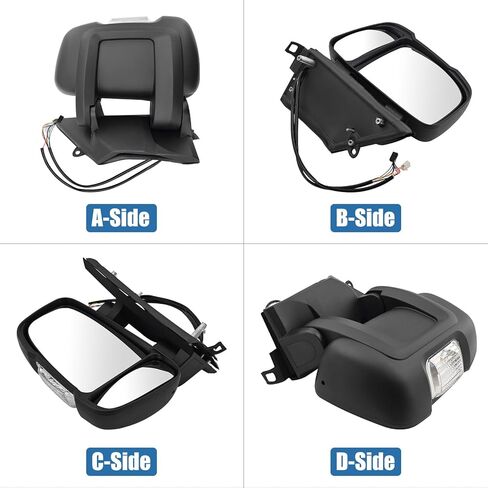 Left Driver Side Mirror Compatible with Dodge Ram Promaster 1500 2500 3500 2014-2024 Power Adj Glass Heated Manual Folding Temperature Sensor Turn Signal 5VE99JXWAH CH1320376, 8 PINS + 2 PINS in Kuwait