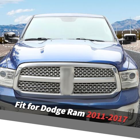 Jimen Fit for Dodge Ram 2011-2017, 2PCS Driver Side & Passenger Side Mirror Cover Caps (Black) in Saudi Arabia