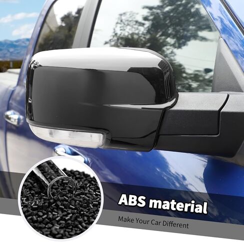 Jimen Fit for Dodge Ram 2011-2017, 2PCS Driver Side & Passenger Side Mirror Cover Caps (Black) in Saudi Arabia