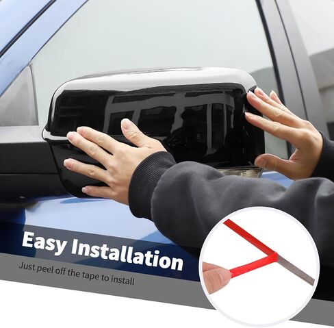 Jimen Fit for Dodge Ram 2011-2017, 2PCS Driver Side & Passenger Side Mirror Cover Caps (Black) in Saudi Arabia