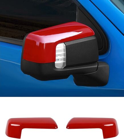 غطاء غطاء المرآة متوافق مع ملحقات 2019 2020 2021 2022 2023 2024 Chevy Silverado 1500 وGMC Sierra 1500، أغطية غطاء المرآة العلوية للجانب الأيمن الأيسر، أحمر in Saudi Arabia
