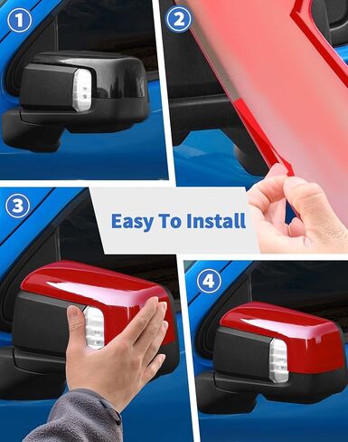 غطاء غطاء المرآة متوافق مع ملحقات 2019 2020 2021 2022 2023 2024 Chevy Silverado 1500 وGMC Sierra 1500، أغطية غطاء المرآة العلوية للجانب الأيمن الأيسر، أحمر in Saudi Arabia