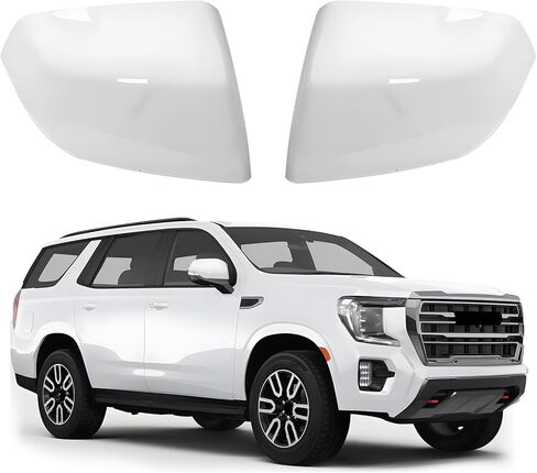 غطاء مرآة بديل مباشر أسود لامع لعام 2021 2022 2023 2024 2025 Chevy Tahoe/Suburban، GMC Yukon/Yukon XL، Cadillac Escalade/ESV، نمط بديل مباشر، وليس نمط الملصق (أسود لامع) in Kuwait