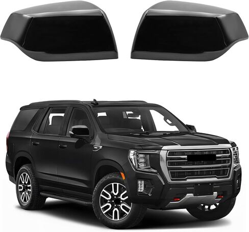 Glossy Black Direct Replacement Mirror Cover for 2021 2022 2023 2024 2025 Chevy Tahoe/Suburban,GMC Yukon/Yukon XL, Cadillac Escalade/ESV, Directly Replace Style, Not Sticker Style (Gloss Black) in Saudi Arabia