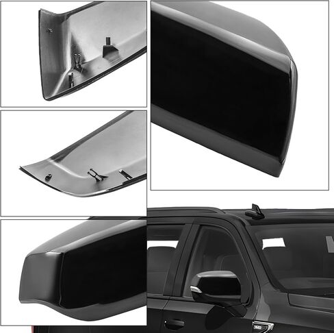 غطاء مرآة بديل مباشر أسود لامع لعام 2021 2022 2023 2024 2025 Chevy Tahoe/Suburban، GMC Yukon/Yukon XL، Cadillac Escalade/ESV، نمط بديل مباشر، وليس نمط الملصق (أسود لامع) in Kuwait