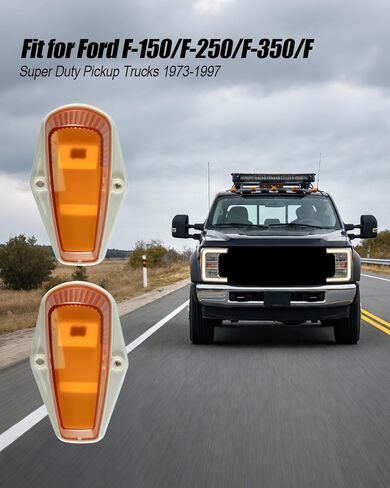 5 قطع من مصابيح الكابينة تناسب شاحنات Ford F-150 F-250 F-350 F Super Duty Pickup 1973-1997، تتضمن أغطية مصابيح كهرمانية وأحزمة أسلاك ومصباح LED لسقف الضوء in Kuwait