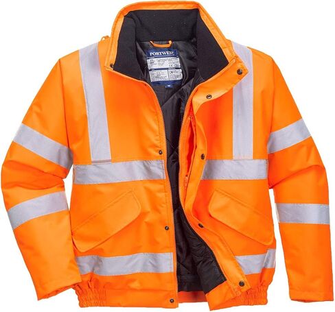 Portwest Hi-Vis Bomber Jacket Viz Insulated Safety Visability Work Wear Rain ANSI 3, Medium Orange in Saudi Arabia