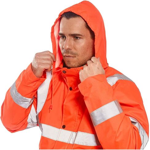 Portwest Hi-Vis Bomber Jacket Viz Insulated Safety Visability Work Wear Rain ANSI 3, Medium Orange in Saudi Arabia