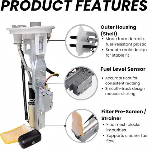Fuel Pump Hanger Assembly w/Filter Compatible with Lexus LX470 UZJ100 Compatible with Toyota Land Cruiser FZJ100 4.7L V8 1998-2007 Replace # 77024-60160 77020-60160 7702060160 7702460160 in Kuwait