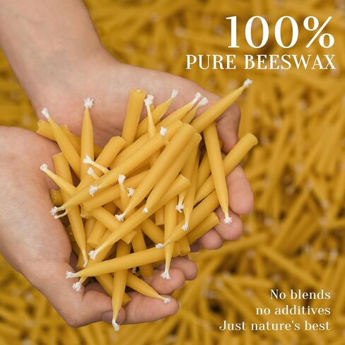 شموع التأمل من شمع العسل لمدة 20 دقيقة من DEYBBY - مجموعة هدايا شموع صغيرة من شمع العسل مكونة من 24 قطعة مع حاملي شموع صغيرين in Kuwait