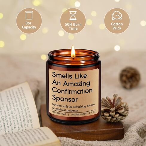 شمعة ميراكو، هدايا تأكيد الراعي للنساء والرجال - هدايا تأكيد للفتيات الكاثوليكية المسيحية الروحية للراعي، شكرًا لك من المرشح، والتقدير، ويعرض الاقتراح من المثبت in Kuwait