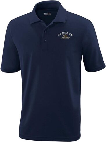 Speedy Pros Performance Golf Tees Fishing Boat Captain Embroidery Polyester Short Sleeves Polo Shirts for Men Navy X Large in Saudi Arabia