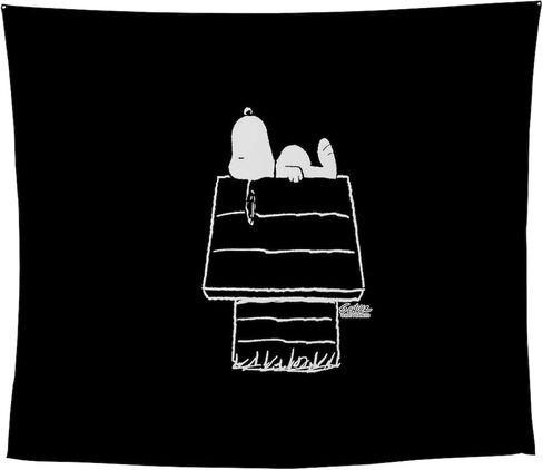 CafePress Snoopy On House Black and White Wall Tapestry 51" x 60" in Saudi Arabia