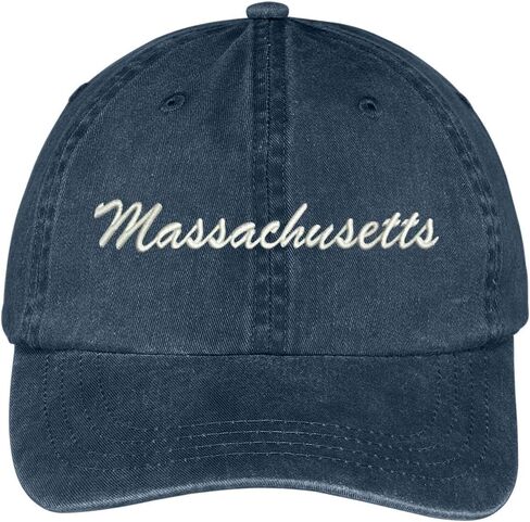 Trendy Apparel Shop Massachusetts State Embroidered Low Profile Adjustable Cotton Cap in Saudi Arabia