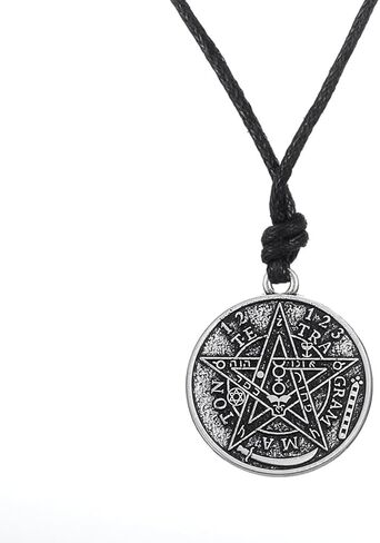 Tetragrammaton Pentacle Necklace Pendant Vintage Pentagram Protection Wicca Jewelry Charm for Men Women in Saudi Arabia