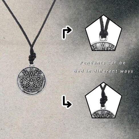 Tetragrammaton Pentacle Necklace Pendant Vintage Pentagram Protection Wicca Jewelry Charm for Men Women in Saudi Arabia