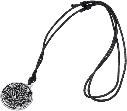 Tetragrammaton Pentacle Necklace Pendant Vintage Pentagram Protection Wicca Jewelry Charm for Men Women in Saudi Arabia