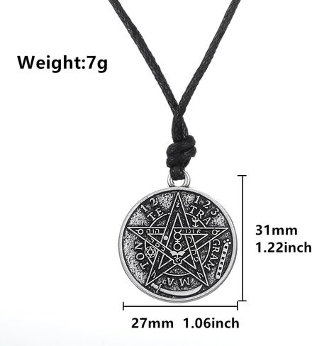 Tetragrammaton Pentacle Necklace Pendant Vintage Pentagram Protection Wicca Jewelry Charm for Men Women in Saudi Arabia
