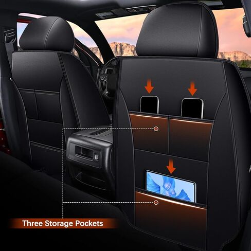 Seat Covers Fit for Silverado: 2007-2026 Chevy Chevrolet Silverado GMC Sierra 1500 2500HD 3500HD Trail Boss Z71 Crew Double Extended Cab Truck Pickup Front Car Seat Covers (Blackline, Front Pair) in Kuwait