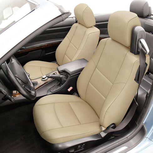 Custom-Fit Front Seat Covers Replace for 2000-2014 BMW 3 Series 320CI 323CI 325CI 330CI Convertible Standard Seat, Driver and Passenger Premium Leather with Composite Soft Foam Lining Seat Cover in Saudi Arabia