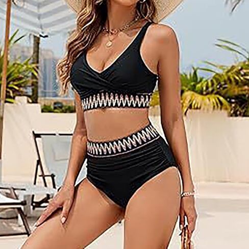 Womens High Waisted Bikini Sets 2026 Two Piece Tummy Control Swimsuits Push up Bathing Suits Thong Sexy Swim Suits in Saudi Arabia
