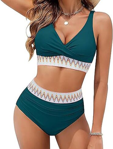 Womens High Waisted Bikini Sets 2026 Two Piece Tummy Control Swimsuits Push up Bathing Suits Thong Sexy Swim Suits in Saudi Arabia