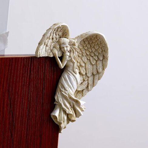 Angel Door Frame Decoration, Wing Sculpture, Corner Wall Decor, 3D Statue Figurines for Home (Left, One Size) in Kuwait