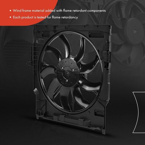 A-Premium Engine Radiator Cooling Fan Assembly with Brushless Motor Compatible with Select BMW Models - F15 Series X5 2014-2018, F16 Series X6 2015-2018, 3.0L - Replace# 17427634471 in Saudi Arabia