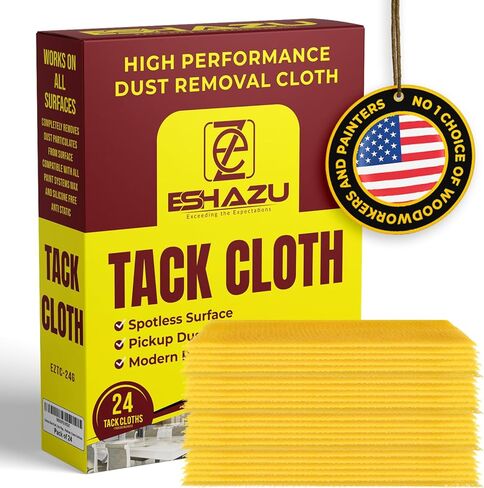 قماش Eshazu الفاخر (عبوة من 24 قطعة) - مزيل الغبار والجسيمات بدرجة احترافية للأعمال الخشبية والطلاء - قطع قماش لتنظيف الأسطح - خالي من السيليكون والشمع، ومضاد للكهرباء الساكنة in Kuwait