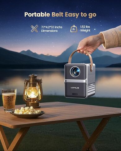 جهاز عرض ذكي محمول بدقة 4K مع واي فاي وبلوتوث [متوافق مع Netflix وDolby Audio]، جهاز عرض أفلام خارجي صغير بدقة 1080 بكسل أصلية، حجر مفاتيح تلقائي وتركيز كهربائي للمسرح المنزلي وغرفة النوم in Kuwait