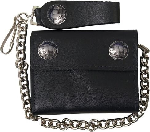 Hot Leathers (WLA1001 Black, 4" Buffalo Nickel Leather Wallet in Saudi Arabia