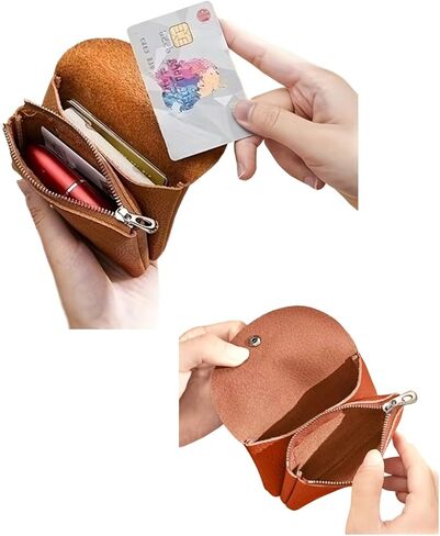 Genuine Real Leather Coin Purse Small Wallet for Women Men, Card Holder Case, Jewery Lipstick Organizer (Sky Blue) in Saudi Arabia
