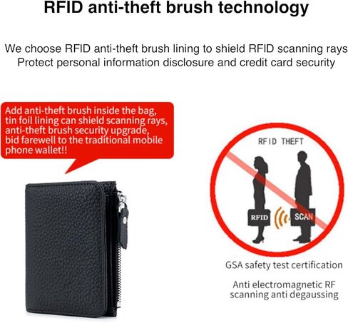 Small Wallet for Women, RFID Blocking Genuine Leather Bifold Zipper Pocket Wallet Credit Card Holder, Small Womens Wallet Purse with ID Window (Black) in Saudi Arabia