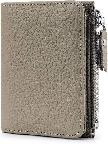 Small Wallet for Women, RFID Blocking Genuine Leather Bifold Zipper Pocket Wallet Credit Card Holder, Small Womens Wallet Purse with ID Window (Black) in Saudi Arabia