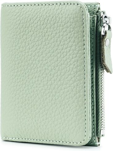 Small Wallet for Women, RFID Blocking Genuine Leather Bifold Zipper Pocket Wallet Credit Card Holder, Small Womens Wallet Purse with ID Window (Black) in Saudi Arabia