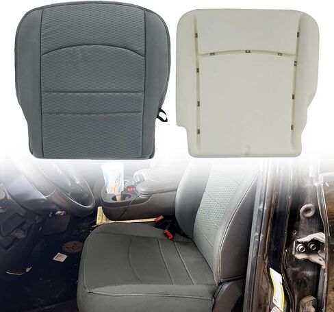 NLQR Front Diver Side Bottom Replacement Cloth Seat Cover & Foam Cushion Compatible with Dodge Ram 1500 2500 3500 4500 5500 2013 2014 2015 2016 2017 2018 in Kuwait