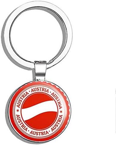 Austria Round Steel Metal Key Chain Keychain Ring Double Sided Deisgn in Saudi Arabia