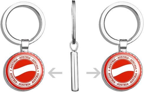 Austria Round Steel Metal Key Chain Keychain Ring Double Sided Deisgn in Saudi Arabia