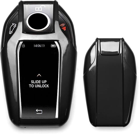 iJDMTOY Glossy Metallic Black Exact Fit Key Fob Shell Cover Compatible with 2016-up BMW G11/G12 7 Series 740i 750i, 2014-up BMW i8 Touchscreen Smart Key in Saudi Arabia