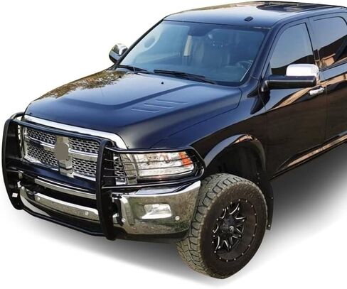 Black Horse Grille brush Bumper Guard Modular Black Compatible with 2010-2018 Ram 2500|2011-2018 Ram 3500-17DR01MA in Saudi Arabia