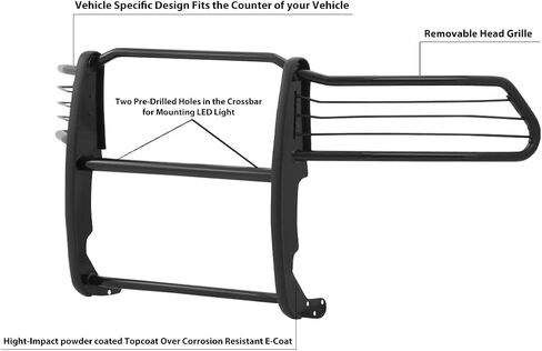 Black Horse Grille brush Bumper Guard Modular Black Compatible with 2010-2018 Ram 2500|2011-2018 Ram 3500-17DR01MA in Saudi Arabia
