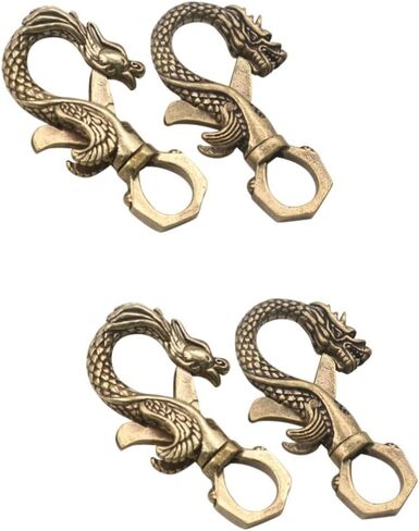 EXCEART 4pcs Antique Brass Keychain Clasp Heavy Duty Key Chain Clips Unique Dragon and for Organizing Keys and Accessories for Bags and Belts in Saudi Arabia
