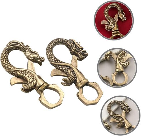EXCEART 4pcs Antique Brass Keychain Clasp Heavy Duty Key Chain Clips Unique Dragon and for Organizing Keys and Accessories for Bags and Belts in Saudi Arabia