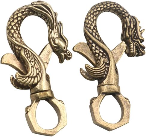 EXCEART 4pcs Antique Brass Keychain Clasp Heavy Duty Key Chain Clips Unique Dragon and for Organizing Keys and Accessories for Bags and Belts in Saudi Arabia