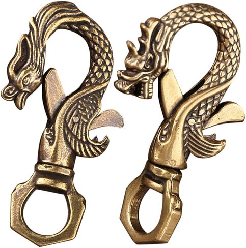 EXCEART 4pcs Antique Brass Keychain Clasp Heavy Duty Key Chain Clips Unique Dragon and for Organizing Keys and Accessories for Bags and Belts in Saudi Arabia
