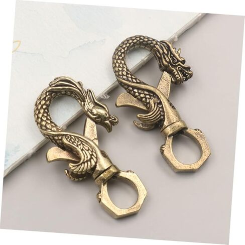 EXCEART 4pcs Antique Brass Keychain Clasp Heavy Duty Key Chain Clips Unique Dragon and for Organizing Keys and Accessories for Bags and Belts in Saudi Arabia