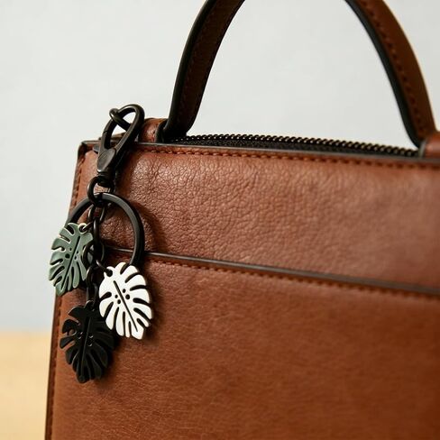 Monstera Leaf Key Chain for Car Keys, Tropical Plant Lover Accessories, Botanical Purse Charm and Bag Pendant, Decorative Nature Jewelry for Women Men, Green Foliage Aesthetic in Kuwait